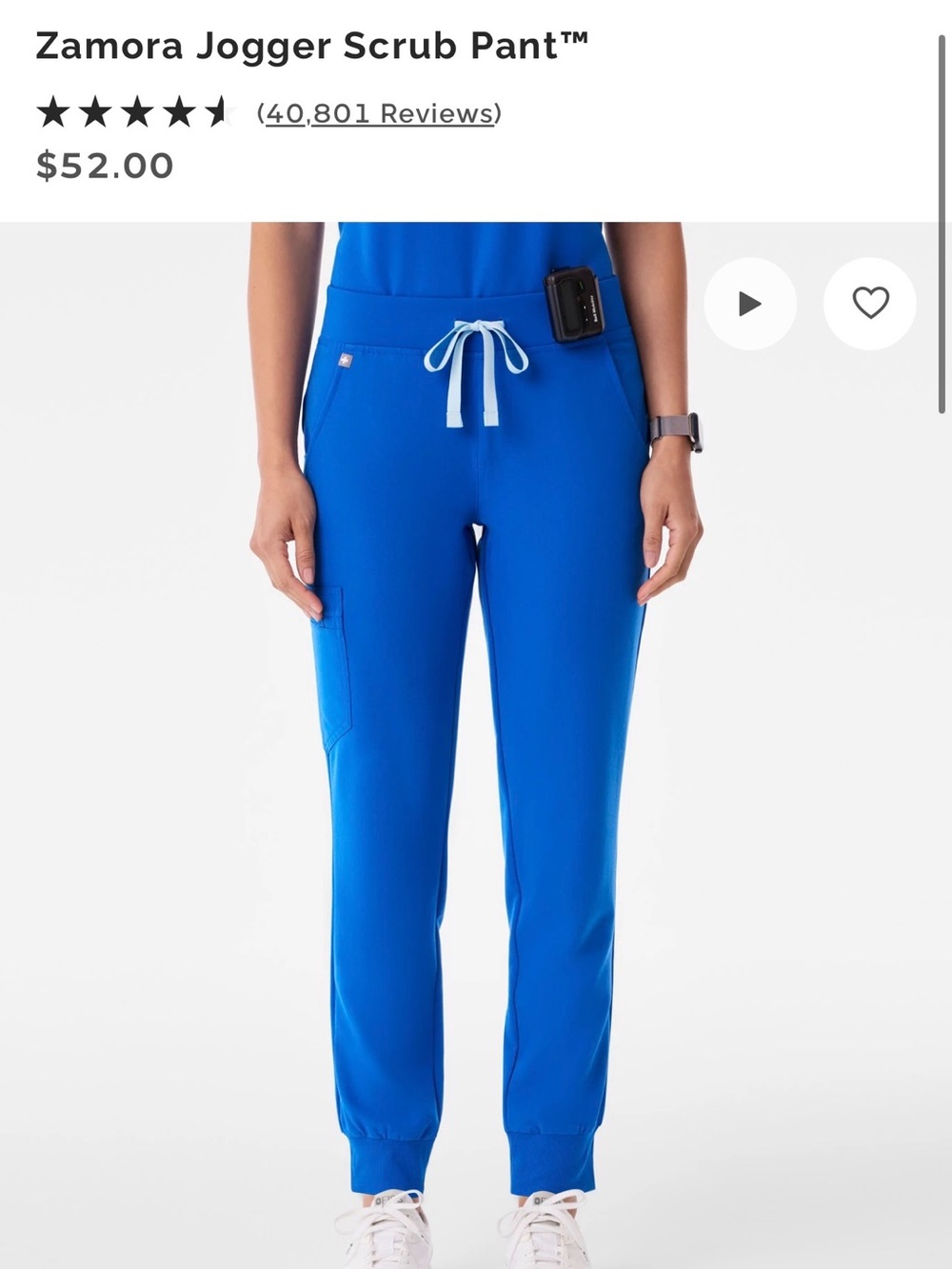 FIGS Zamora Jogger Scrub Pant - Royal Blue